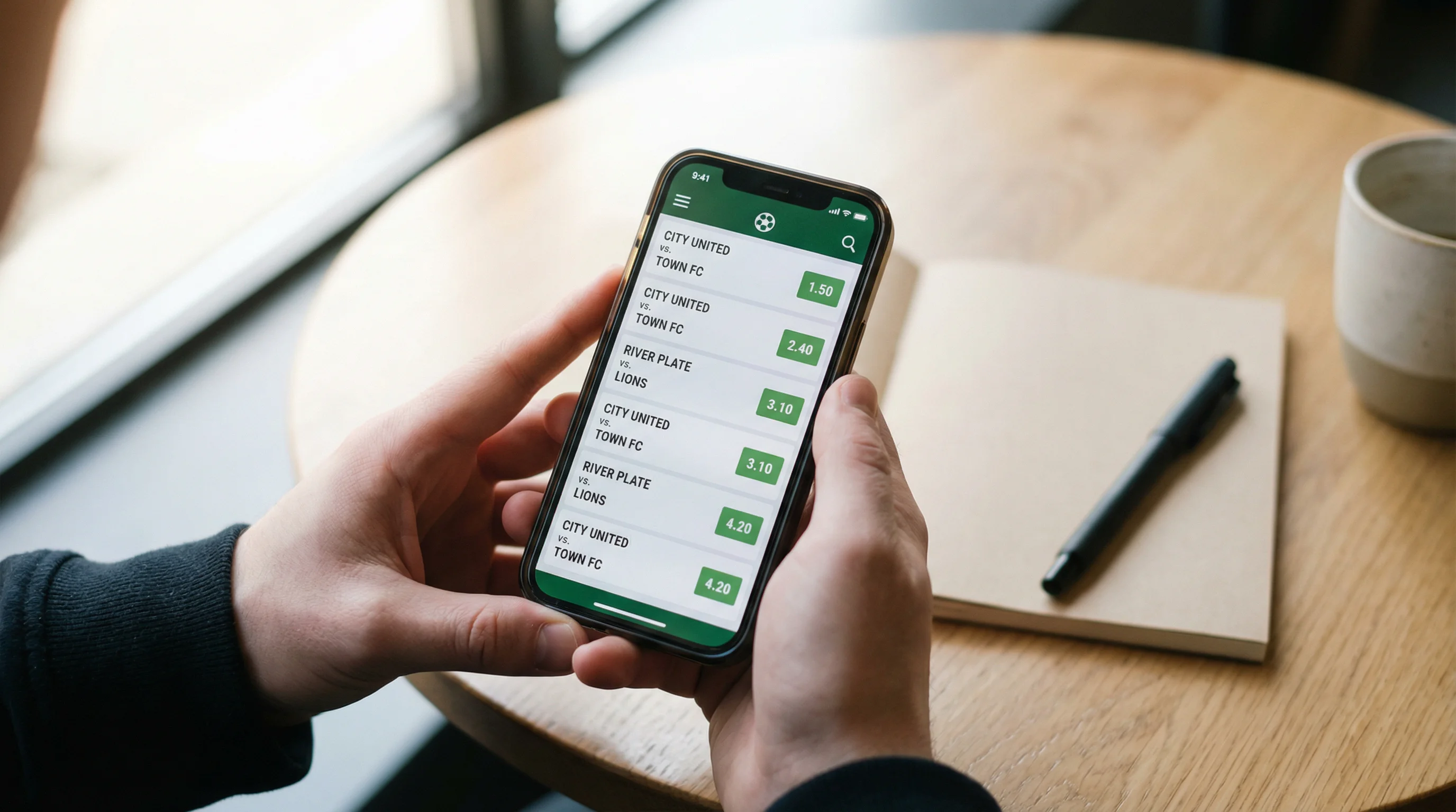 Pantalla con cuotas de apuestas de fútbol en formato decimal mostrando mercados de LaLiga
